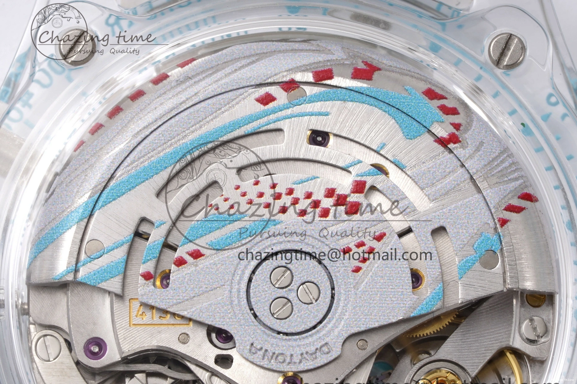 1221 Daytona Transparent IPK Best Edition Transparent Blue Dial on White Rubber Strap SA HighQuality 1969